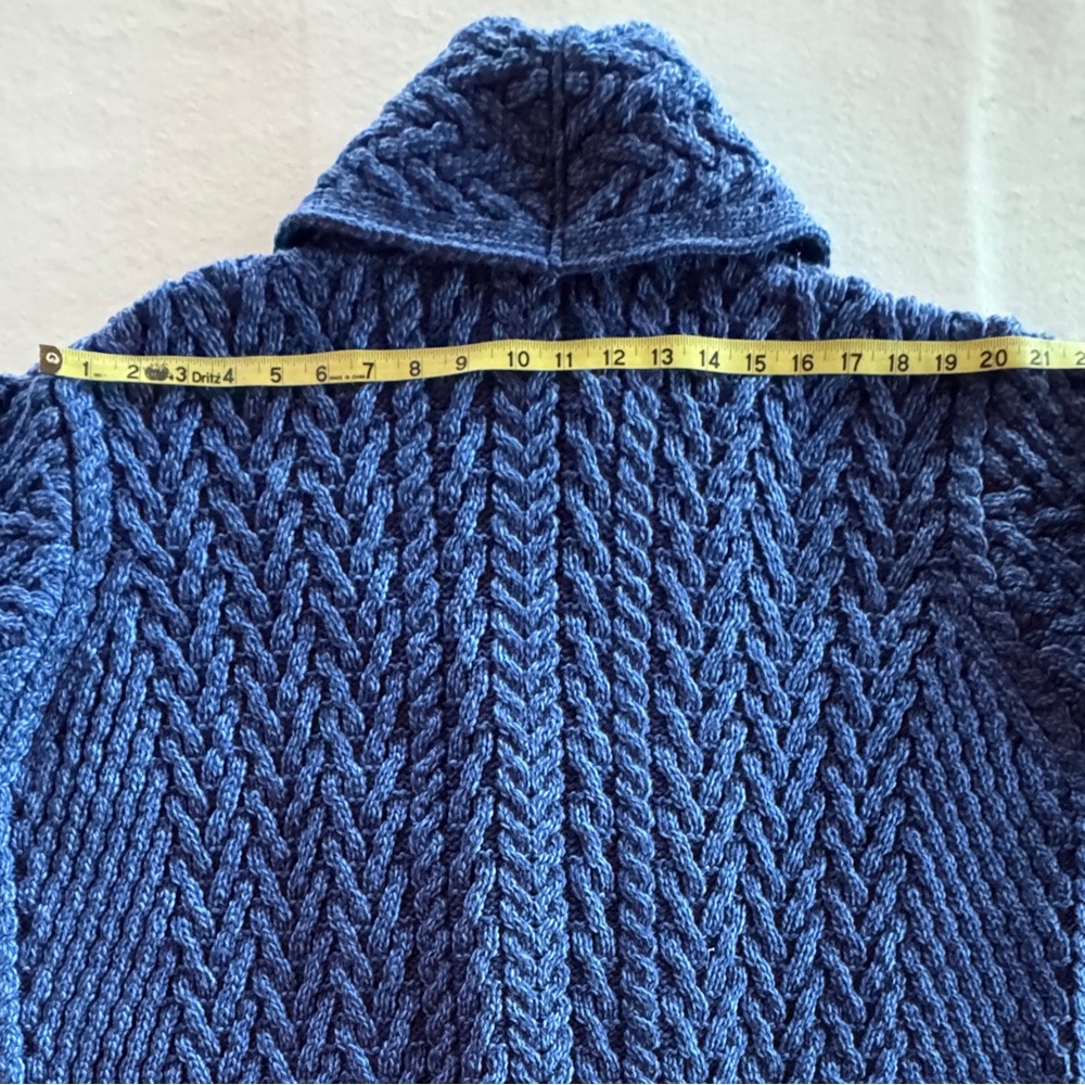 NWT Aran Crafts Blue Open-Front Merino Wool Sweater Cardigan (XXL 22W-24W) - Picture 12 of 17